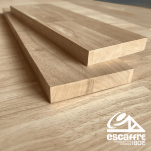 Tablette - HEVEA LAMELLE COLLE - ép. 44 mm - panneau de 4.50 ml x 1.10 ml